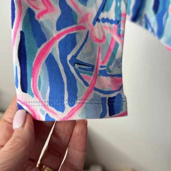 Lilly Pulitzer Skipper Popover, UPF50+ in Skim Blue Reel Nauti, Small. - Picture 5 of 13